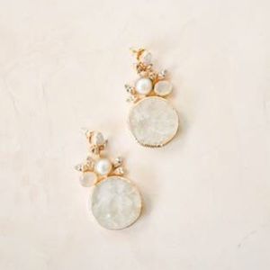 BHLDN moonstone druzy drop earrings
